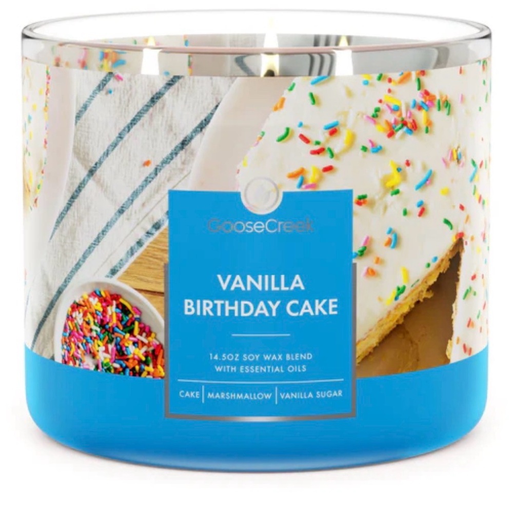 Goose Creek Vanilla Birthday Cake Candle - Multicolor